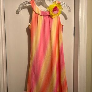 Girls' Pink & Yellow Floral Accent Sundress